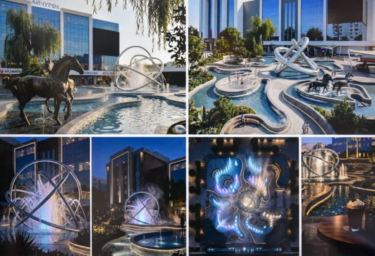 Бишкек мэри борбор калаанын борборундагы курулуштар бузулган жерге курула турган фонтандардын долбоорун көрсөттү