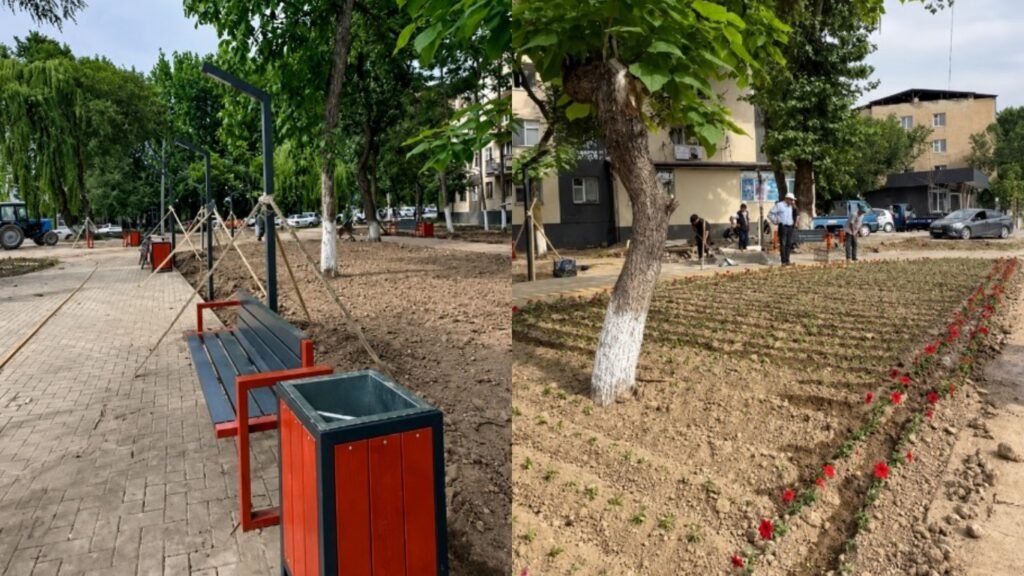 Ош шаарындагы сквер куруу иштери