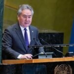 Жээнбек Кулубаев выступает в ООН