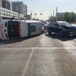 Бишкекте тез жардам унаасы менен Subaru кагылышты, жабыркаган адам бар — Новости Кыргызстана