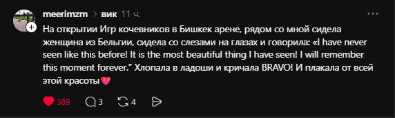 «Браво, Кыргызстан!»: Көчмөндөр оюндарынын ачылышы тууралуу социалдык тармактарда эмнелерди жазып жатышат — фото 9
