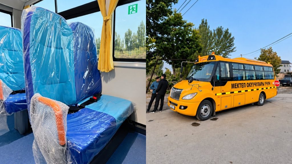 В городе Ош желтые автобусы начали бесплатно перевозить школьников — Новости Кыргызстана